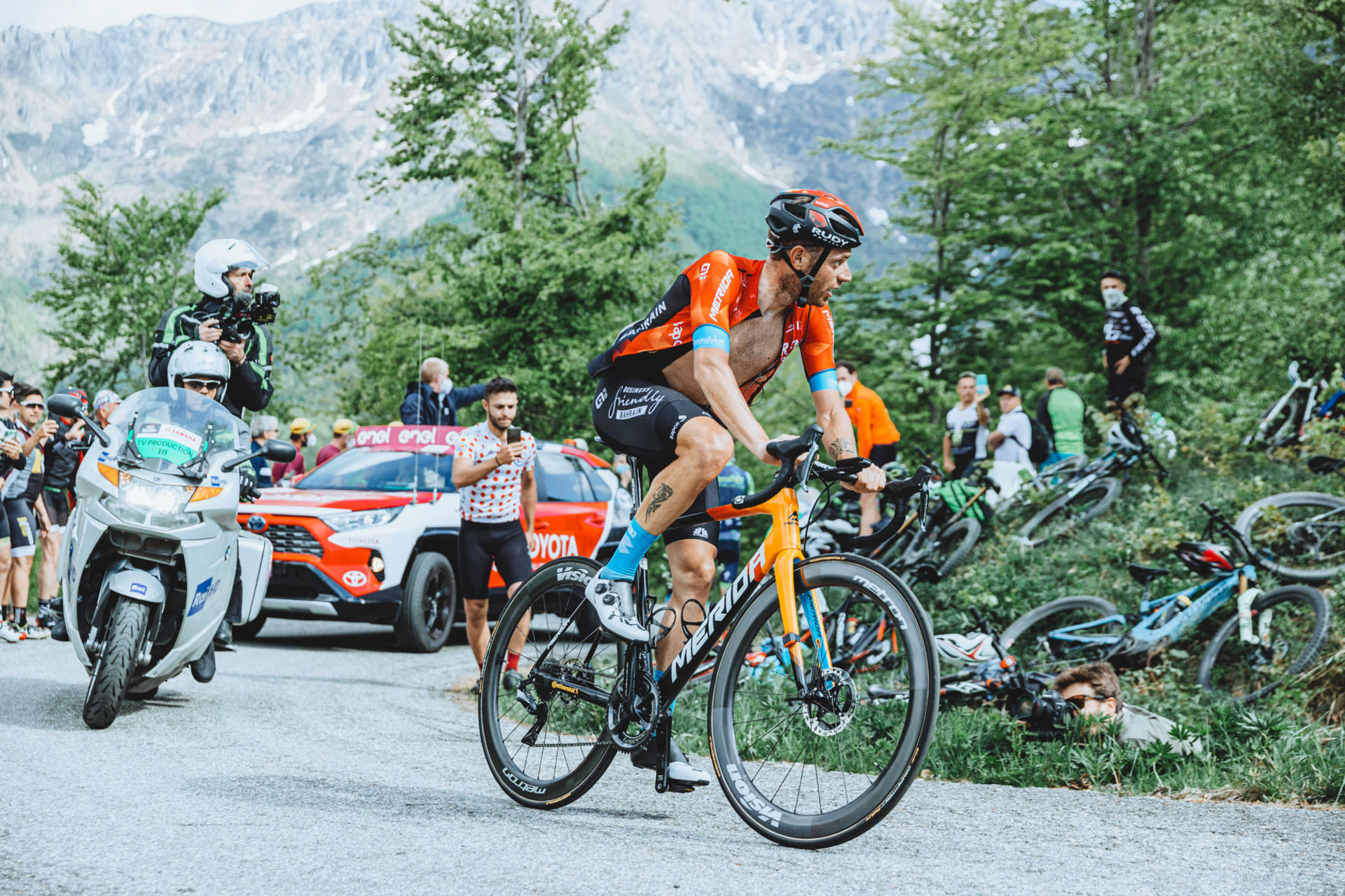 Giro d'Italia, Damiano Caruso, rowery Merida, Bahrain Victorious, Reacto, Scultura, rowery szosowe